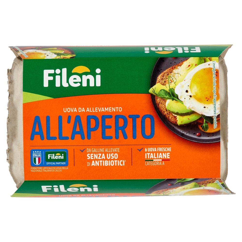 Fileni 6 Uova Fresche Italiane da allevamento all'Aperto 320 g